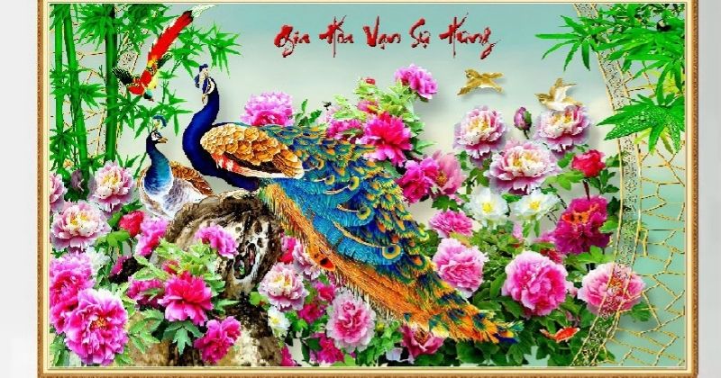 Tranh thêu chữ thập sử dụng các mũi chữ X trên nền vải chia ô