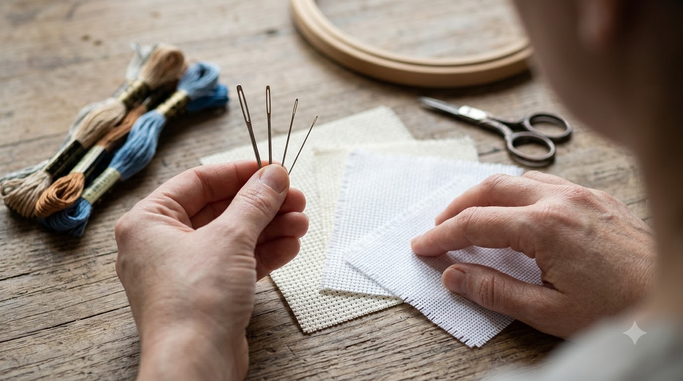 Các lỗi thường gặp và lưu ý khi chọn cỡ kim thêu cho vải Aida