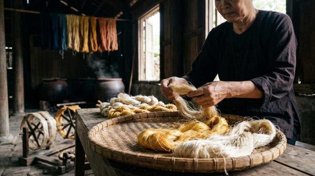Tranh thêu tơ tằm có gì khác so với chỉ cotton? 1 Lựa chọn tranh thêu tơ tằm hoặc chỉ cotton theo ngân sách, hiệu ứng ánh sáng và mục đích sử dụng